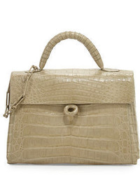 Nancy Gonzalez Crocodile Circle Clasp Top Handle Bag