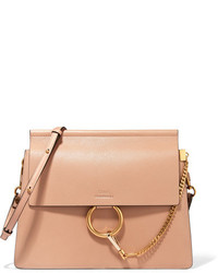 Chloé Faye Medium Textured Leather Shoulder Bag Blush