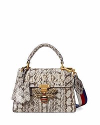 Gucci Queen Margaret Small Snakeskin Top Handle Bag Roccia Natural
