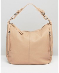 Pieces Slouch Hobo Shoulder Bag In Nude