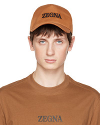 Zegna Orange Embroidered Cap