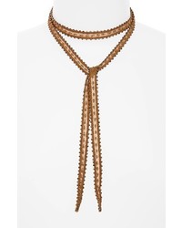 Chan Luu Beaded Chiffon Tie Necklace