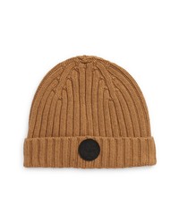 Ted Baker London Tolton Rib Knit Beanie In Tan At Nordstrom