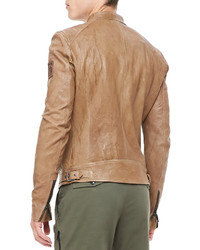 Belstaff Kirkham Leather Biker Jacket Tan