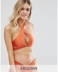 Wolfwhistle Wolf Whistle High Shine Wrap Bikini Top B F Cup