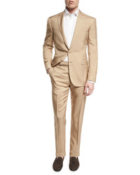 Ralph Lauren Anthony Solid Two Piece Wool Suit Tan