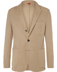 Barena Beige Slim Fit Slub Cotton Jersey Blazer