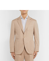 Brunello Cucinelli Beige Wool And Cotton Blend Suit Jacket