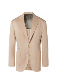 Brunello Cucinelli Beige Wool And Cotton Blend Suit Jacket