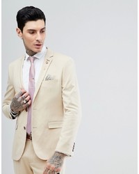Harry Brown Biscuit Stretch Skinny Fit Suit Jacket