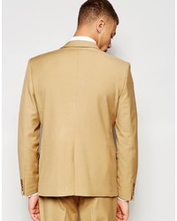 Asos Brand Wedding Slim Suit Jacket In Camel