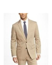Express Khaki Cotton Sateen Producer Suit Jacket