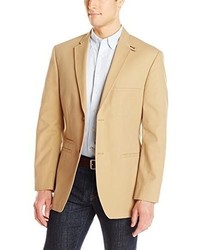 Haggar Solid Cotton Two Button Side Vent Tailored Fit Sport Coat