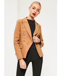 Missguided Nude Military Style Blazer