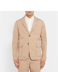 Beams Plus Sand Slim Fit Unstructured Cotton Blend Suit Jacket