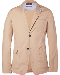 Beams Plus Sand Slim Fit Unstructured Cotton Blend Suit Jacket