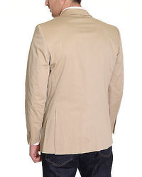 Tommy Hilfiger Trim Fit Solid Khaki Tan Stretch Cotton Blend Blazer Sportcoat