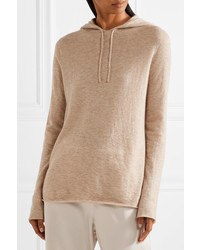 The Row Dina Cashmere And Silk Blend Hooded Top Mushroom