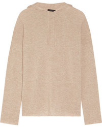 The Row Dina Cashmere And Silk Blend Hooded Top Mushroom
