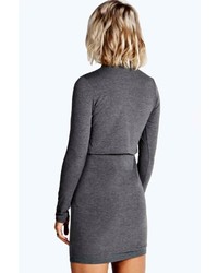 Boohoo Mila High Neck Long Sleeve Bodycon Dress