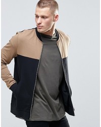 Asos Brand Muscle Jersey Bomber With Cut Sew