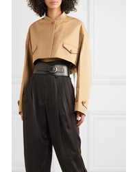Givenchy Cropped Cotton Drill Bomber Jacket