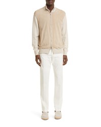 Loro Piana Gavinton Suede Cashmere Bomber Jacket In Deserts Dune At Nordstrom
