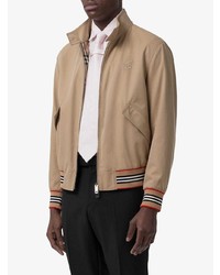 Burberry Icon Stripe Detail Cotton Gabardine Harrington Jacket
