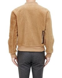 Ovadia & Sons Shearling Bomber Jacket Nude
