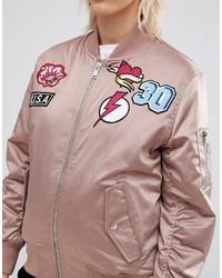 Asos Ultimate Bomber Jacket With Badges