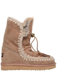 Mou 20mm Eskimo Rabbit Fur Lace Up Boots