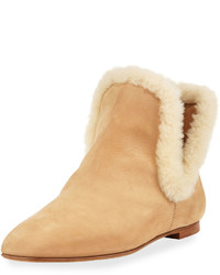 The Row Eros Shearling Trimmed Nubuck Boot