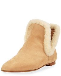 The Row Eros Shearling Trimmed Nubuck Boot