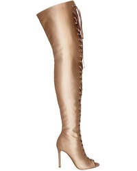 Gianvito Rossi 100mm Lace Up Satin Boots