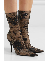 Balenciaga Lace And Spandex Sock Boots Beige