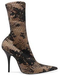 Balenciaga Lace And Spandex Sock Boots Beige