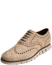 Cole Haan Zerogrand Wing Tip Wool Oxford Shoe Cobblestone