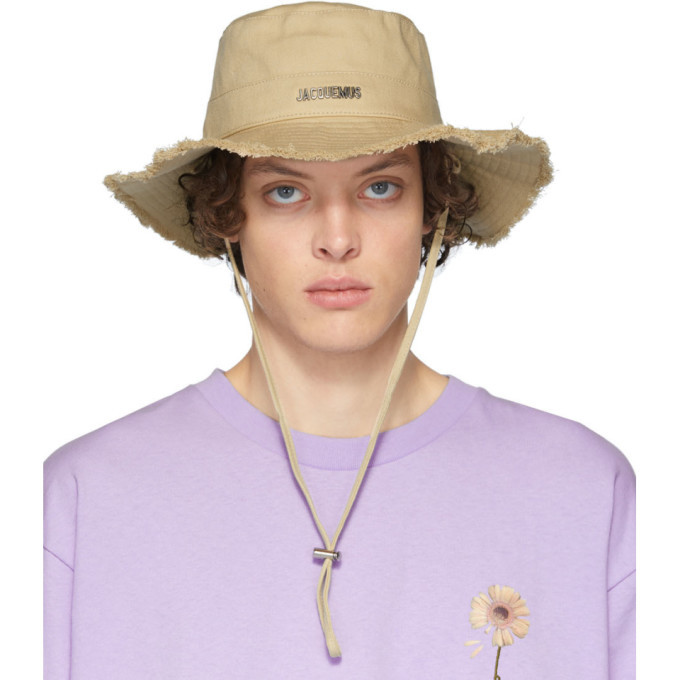 Jacquemus Beige Le Bob Artichaut Bucket Hat, $120 | SSENSE | Lookastic