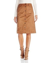 Glamorous Faux Suede Button Front Skirt