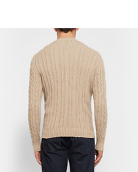 Isaia Cable Knit Cotton And Cashmere Blend Sweater