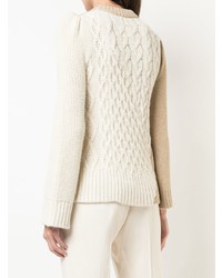 Co Cable Knit Panel Sweater