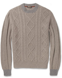 Loro Piana Coarsehair Cable Knit Cashmere Sweater