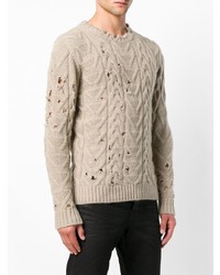 Overcome Distressed Chunky Knit Jumper