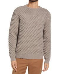 Theory Milton Textured Crewneck Wool Cashmere Sweater In Fossil At Nordstrom