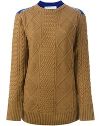 Sacai Luck Two Tone Cable Knit Sweater