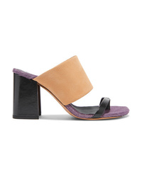 Dries Van Noten Leather And Calf Hair Mules