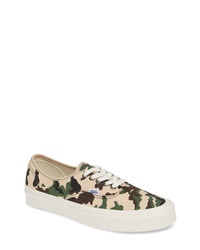 Tan Camouflage Canvas Low Top Sneakers