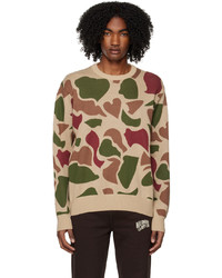 Tan Camouflage Crew-neck Sweater