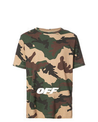 Tan Camouflage Crew-neck T-shirt