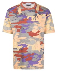 Stone Island Camouflage Print Short Sleeve T Shirt